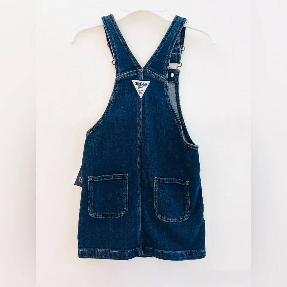 NWT OshKosh Denim Overall Dress Size 5 | Button Front Classic Jumper
